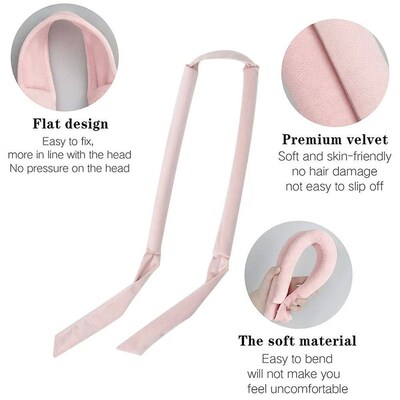 Heatless Curling Rod Headband No Heat Ribbon Hair Rollers Si