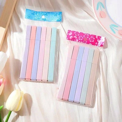 6pcs/set Pastel Color Highlighter Kawaii Stationery Color Ma