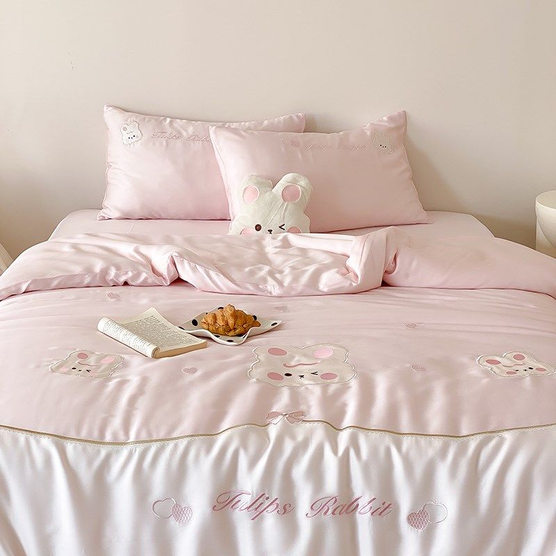 夏季少女心100支兰精天丝四件卡通儿童凉感冰丝裸睡被床品1.8,床上用品,床品套件/四件套/多件套,淘宝优惠券,粉丝福利购,淘宝优惠卷