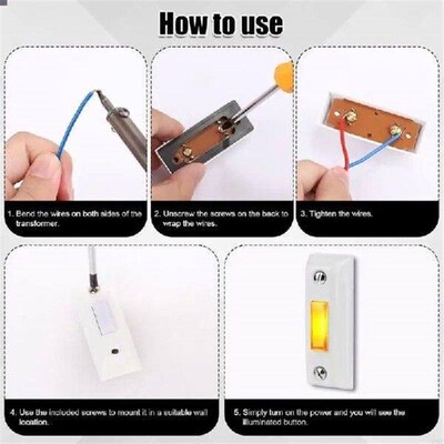 Multipurpose Doorbell Button Wire Sturdy Plastic Wall