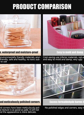 Makeup Cotton Pad Organizer Storage Box Bathroom Jar Cotton