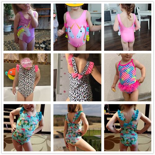 1~10Y Toddler Baby Girls Swimsuit one piece Children Swimwea