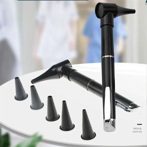 Mn Dagnostc Otoscope Kt 5 Speculas Magnfyng Lens Led ht Flas