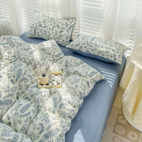 New Class A washed cotton and linen four-piece double sand b