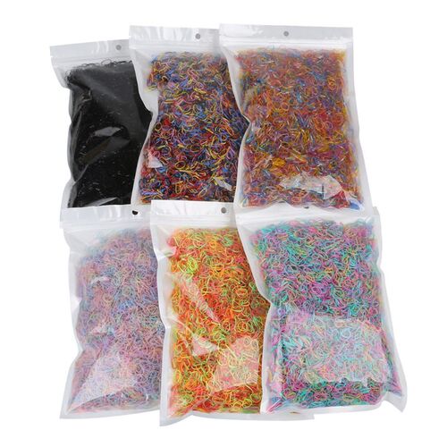 1000pcs/bag Colorful Rings Hairband Rope Silicone tail Holde