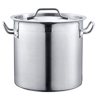 不锈钢汤桶奶茶店专用煮茶桶珍珠锅商用复合底加厚大容量深锅30cm