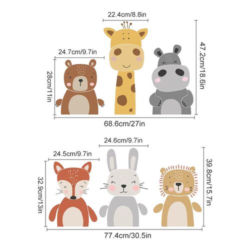 Cartoon Cute Giraffe Bear Animals Dots Wall er Nursery Vinyl