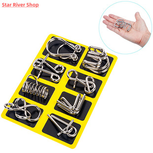 8Pcs/Set Metal Montessori Puzzle Wire IQ Mind Brain Teaser P