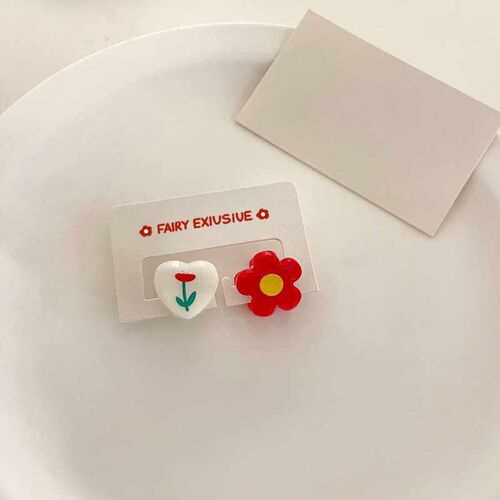 Candy Color Cute Mini Small Hairpin 2 Pack Cartoon Bear Chil