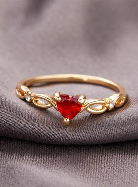 New Simple Heart Ring for Women Female Cute Romantic Finger