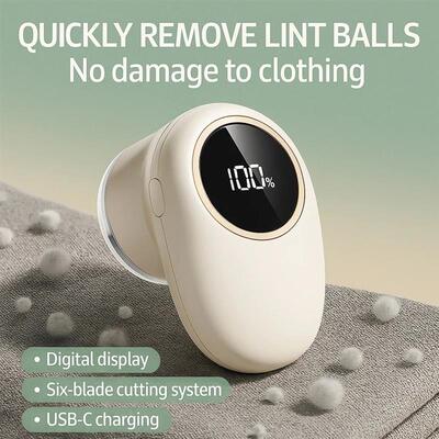 Portable Fabric Shaver Lint Remover With Digital Display 6-B