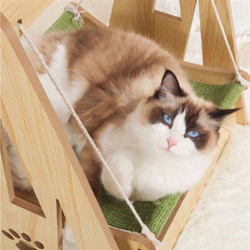 Cat Litter Cat Bed Wholesale Wooden Pet Hammock Cradle Four - 实物图