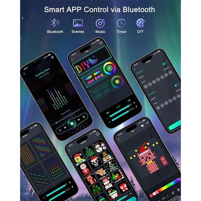 LED Decoration RGB curtain Smart Lights App Controlled Strin