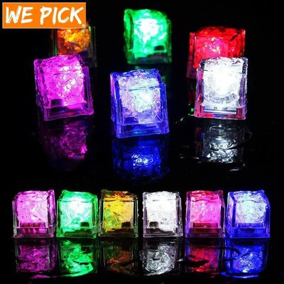 10PCS  Luminous LED Ice Cubes Kids Fun Water Toy Glowing Par