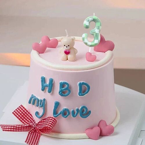 Digital Cake Candle Set for Green Theme Green Party Cake Dec