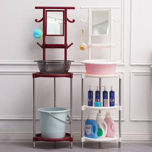 新款 脸盆架落地家用现代简约结婚农村洗脸盆架子带镜子