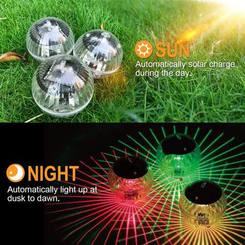 1pc Led Solar Floating Lamp Swimming Pool Ball Solar Panel