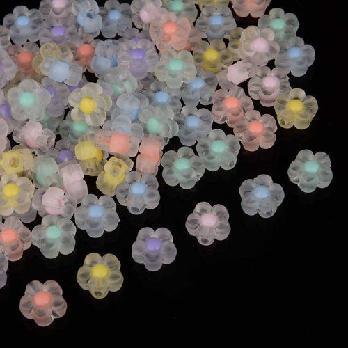 30pcs 12mm Matte Acrylic flowers Beads Loose Spacer Cute Bea