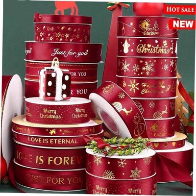 Christmas ribbons wrapping paper silk ribbons decorations 1