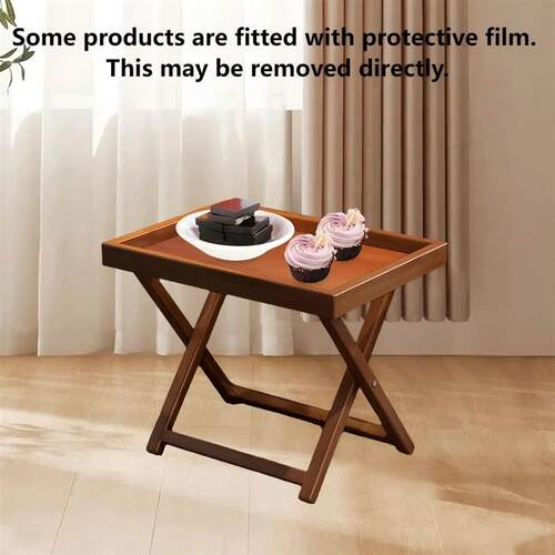 Bamboo Folding Side Table,Durable Tv Tray Bed Table,Small En