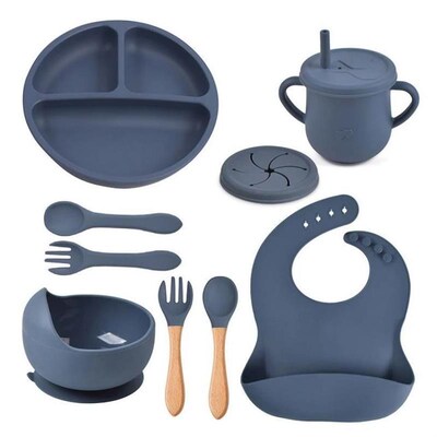 Silicone Baby Feeding Set Suction Plates and Bowls for Toddl