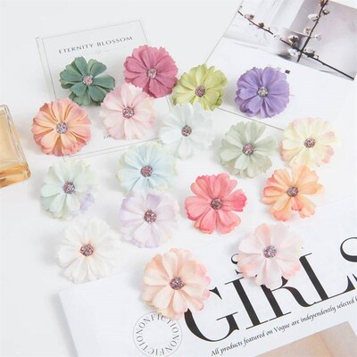 50PCS 4.5CM Silk Daisy Head MINI Home Wedding Decoration DIY