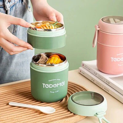 Stainless Steel Vaccum Cup Soup Lunch Box Storage Warmer Wit
