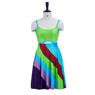 Tiba-tiba 30 Cosplay Halter Hijau Rok Renang Mini Backless S