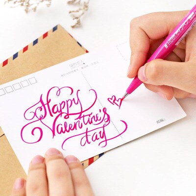 Colored Art Marker Felt Pen Calligraphy Drawing Brush Stroke