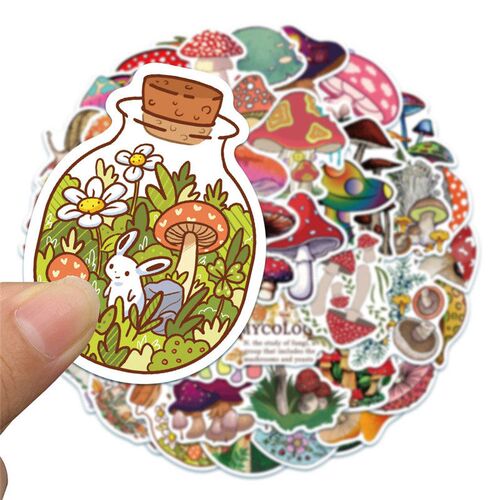 10/30/50 PCS Plant Mushroom Cute Cartoon Sticker Childrens