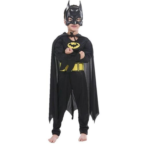Kids Bat Cosplay Jumpsuit Hero Costume Suit with Cape Mask M