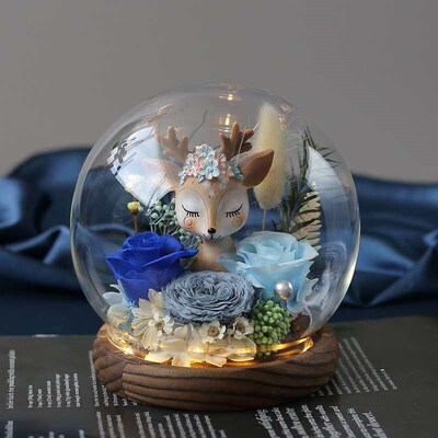 Eternal Flower Rose Glass Ornaments Exquisite Gift Box for G