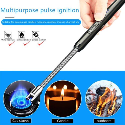 360 Electric Arc BBQ Lighter USB Windproof Flameless Plasm