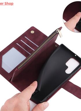 Wallet Multi-card Zipper Leather Case For Samsung Galaxy S23