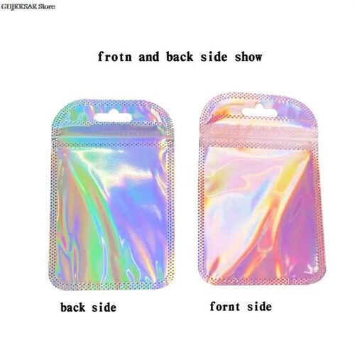 10pcs/50pcs/Packs Resealable Holographic Bags Cute Eyelash P