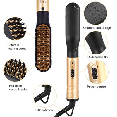 Professional Hair Comb Brush Beard Straightener Multifunctio