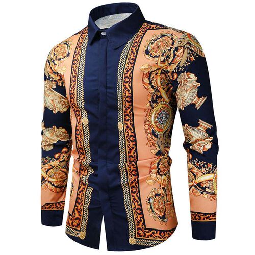 Mens Autumn New Casual Long Sleeve Shirts European Size Men