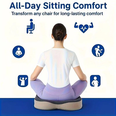 1pc Memory Foam Seat Cushion - 3D Ergonomic Support Light G