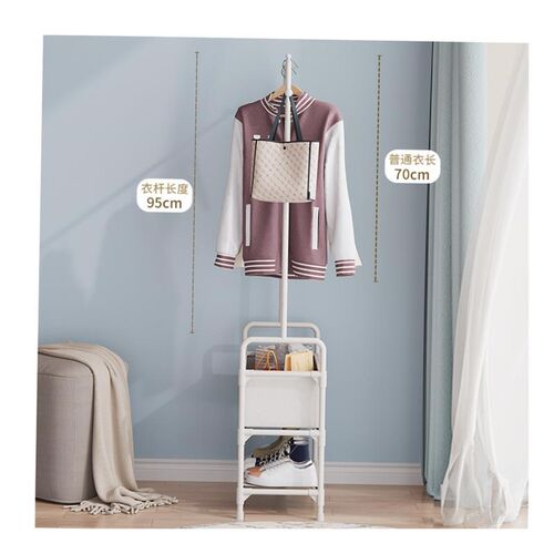 Simple clothes hanger coat storage rack shoe shelf stool