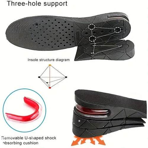 1pair Height Increase Insole With Air Cushion Adjustable 9cm