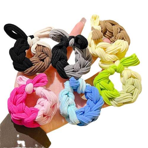 2024 New High Ponytail Hair Ties for Women, Colorful Braided