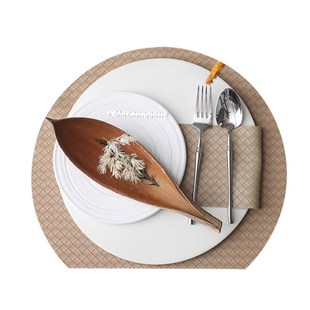 样板房装 棕色咖色系餐盘餐巾布餐具展示 饰摆件餐厅饰品装