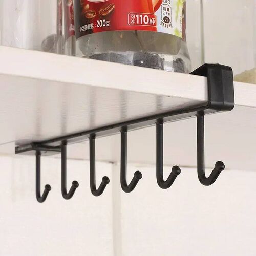 6 Hook Coffee Cup Mug Holder Plastic Cabinet Kitchen Storage