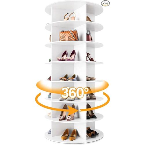 Rotating Shoe Rack Tower 7-layer Organizer, Vertical Rotatin