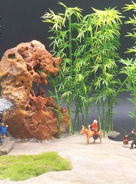 热卖微缩树脂古人物携琴访友摆件奇石假山盆景枯山水微景造景装饰