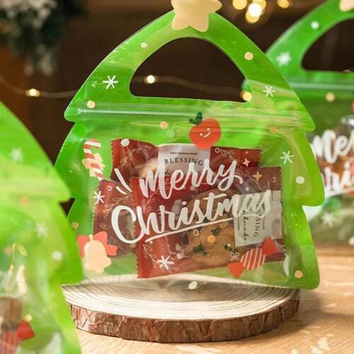 10pcs Christmas Gift Bag Candy Chocolate Cookie Biscuit Bags