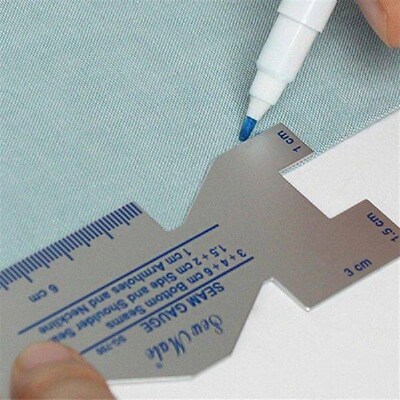 Precision Seam Measuring Gauge Metal Quilting Ruler