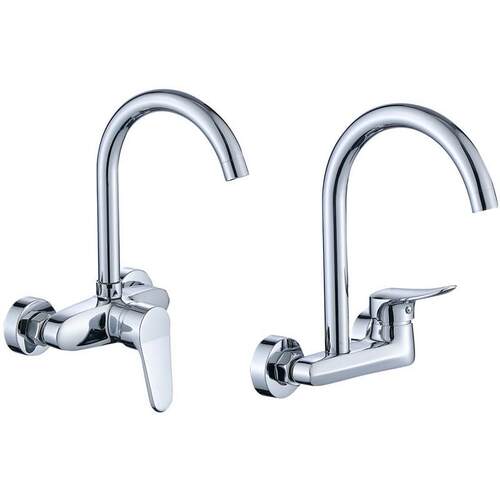 Wall Mounted Kitchen Faucet 360 Degree Rotation Sink Tap Col