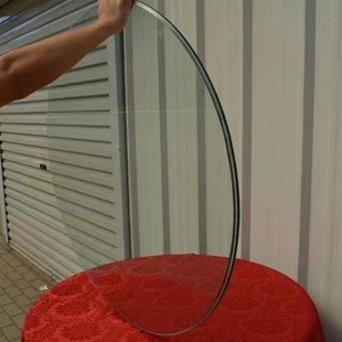 MM加厚全钢钢化玻璃圆形大圆桌钢化玻璃桌面台面家用餐桌面