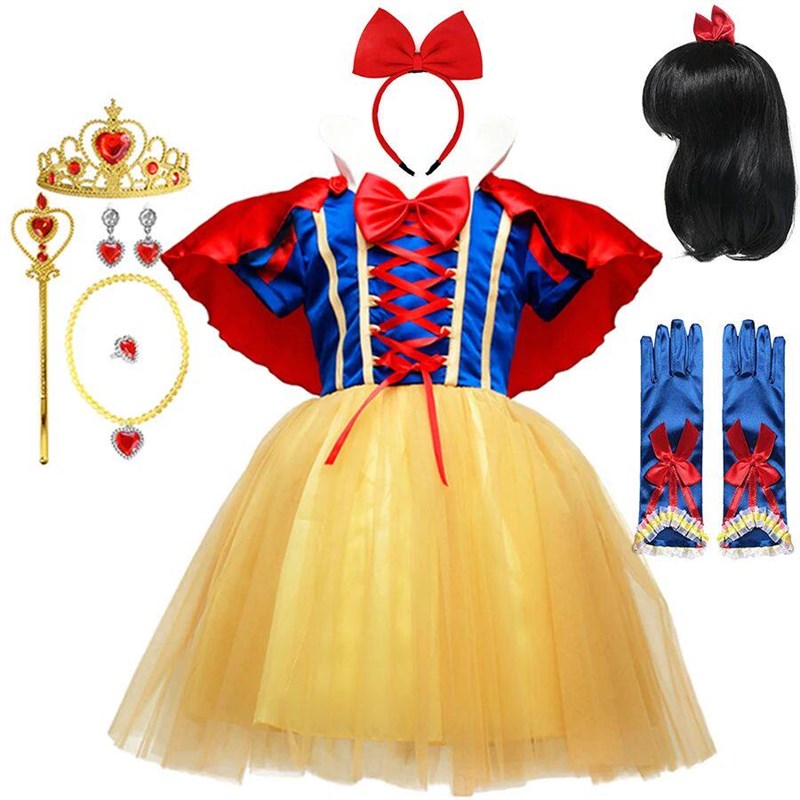 Snow White Princess Dress for Girl Costume with Cloak Summer图片